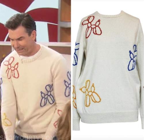 jerry o'connell, the talk, ivory balloon dog sweater