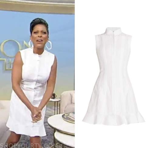 Tamron Hall Show: November 2022 Tamron Hall's White Paneled Sleeveless ...