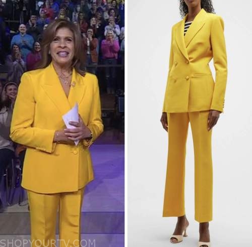 The Today Show: November 2022 Hoda Kotb's Yellow Double Breasted Blazer ...