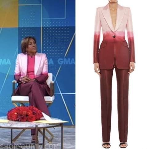 Good Morning America: November 2022 Robin Roberts's Pink Dip Dye Blazer ...