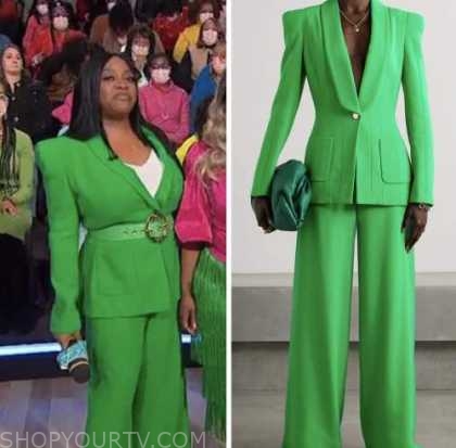Sherri: November 2022 Sherri Shepherd's Green Blazer and Pant Suit ...