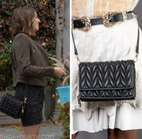 chloe mitchell fisher, the young and the restless, black quilted bag, elizabeth hendrickson