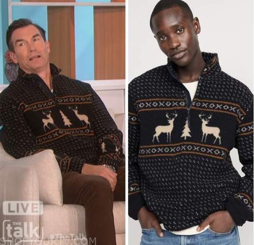 the talk, jerry o'connell, reindeer printed sweater