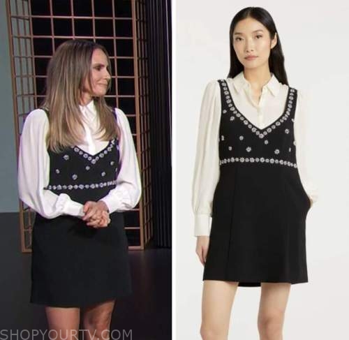 E! news, keltie knight, black embellished dress
