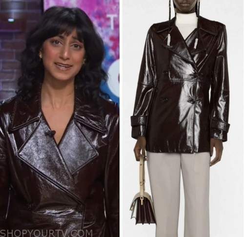 sunita mani, the kelly clarkson show, brown shiny jacket