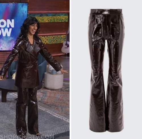 sunita mani, brown shiny pants, the kelly clarkson show