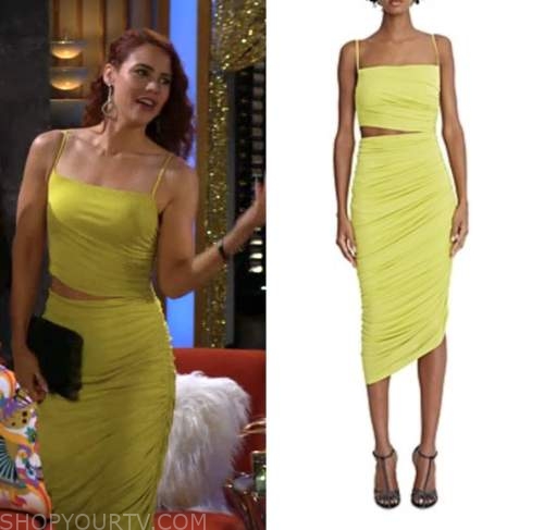 sally spectra, courtney hope, the young and the restless, yellow lime dress
