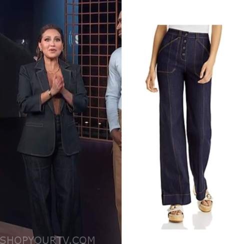 E! News, denim pants, adrienne bailon houghton