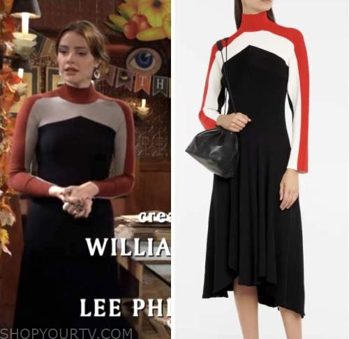 tessa porter, cait fairbanks, the young and the restless, striped knit dress