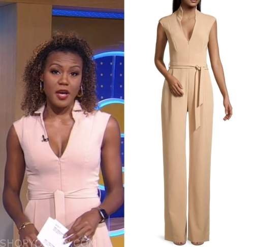 janai norman, beige jumpsuit, good morning america