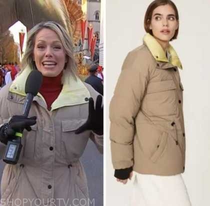 The Today Show: November 2022 Dylan Dreyer's Beige Drawstring Puffer ...