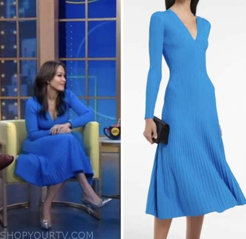 good morning america, blue knit dress, eva pilgrim
