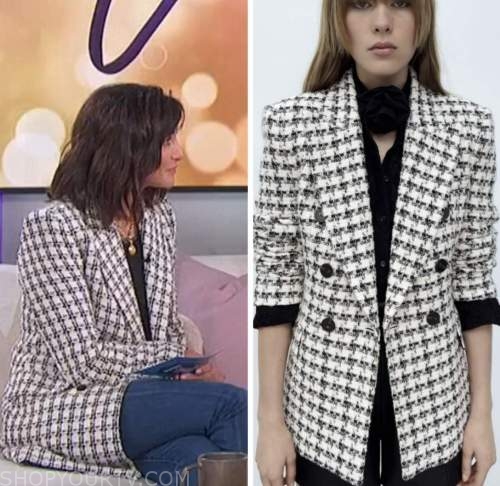 E! News, courtney mazza, houndstooth blazer