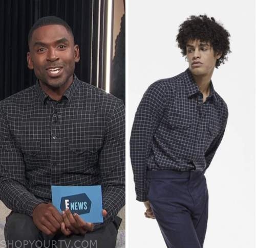 justin sylvester, E! news, check shirt