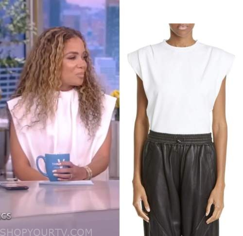 the view, white bodysuit top, sunny hostin