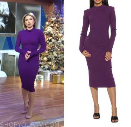 Good Morning America: November 2022 Amy Robach's Purple Knit Dress ...