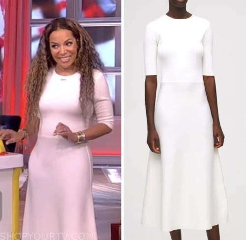 The View: November 2022 Sunny Hostin's White Knit Midi Dress | Shop Your TV