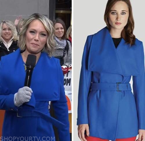 The Today Show: November 2022 Dylan Dreyer's Blue Wrap Belted Coat ...