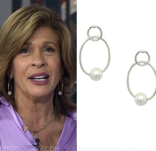 the today show, pearl hoop earrings, hoda kotb