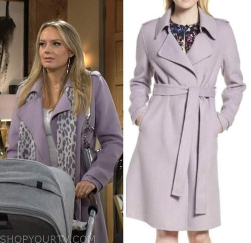abby newman, melissa ordway, the young and the restless, purple coat