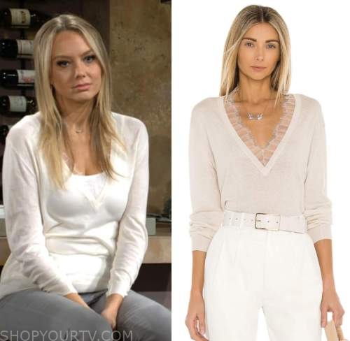 abby newman, melissa ordway, the young and the restless, white sweater