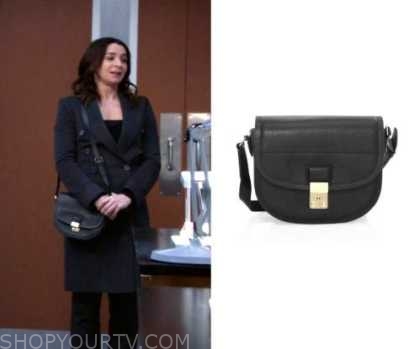 Greys Anatomy: Season 19 Episode 6 Amelia's Black Half Circle Bag ...