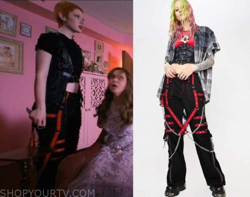 Chucky: Season 2 Episode 4 Glenda's Black & Red Strap Pants | Shop Your TV