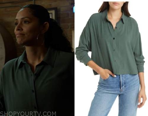 Chicago Fire: Season 11 Episode 8 Stella's Green Button Down Shirt ...