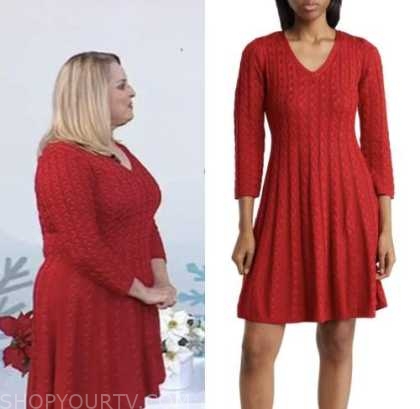 DR. CAROL ASH, the today show, red cable knit sweater dress