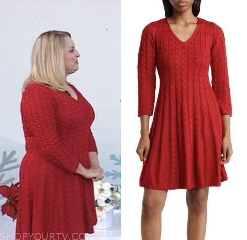 DR. CAROL ASH, the today show, red cable knit sweater dress
