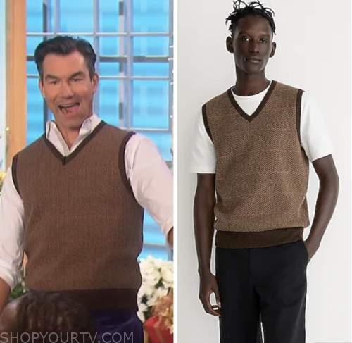 the talk, brown sweater vest, jerry o'connell