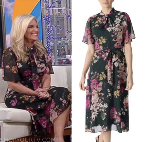 fox and friends, floral tie neck dress, janice dean