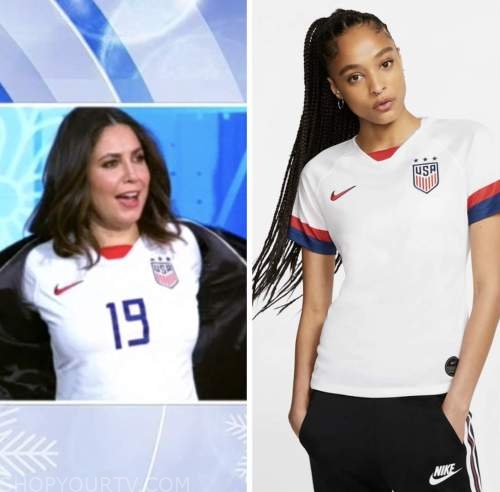 good morning america, white team usa soccer jersey, cecilia vega
