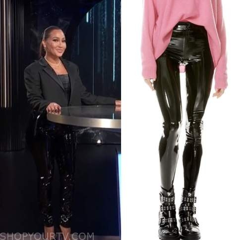 E! news, adrienne bailon houghton, black patent leather leggings
