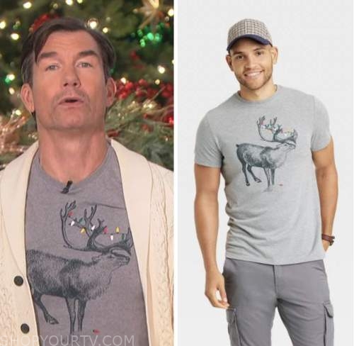 jerry o'connell, gray reindeer t-shirt, the talk