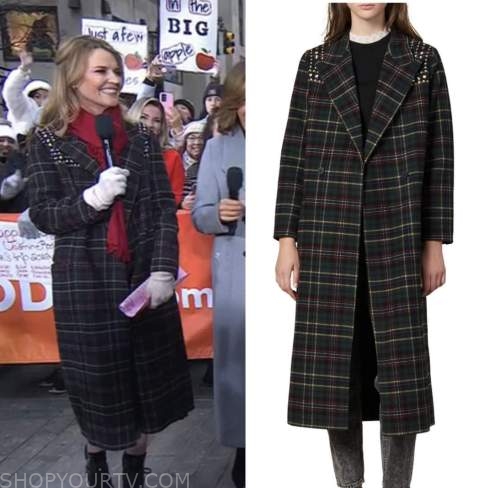 The Today Show: December 2022 Savannah Guthrie's Plaid Studded Coat ...