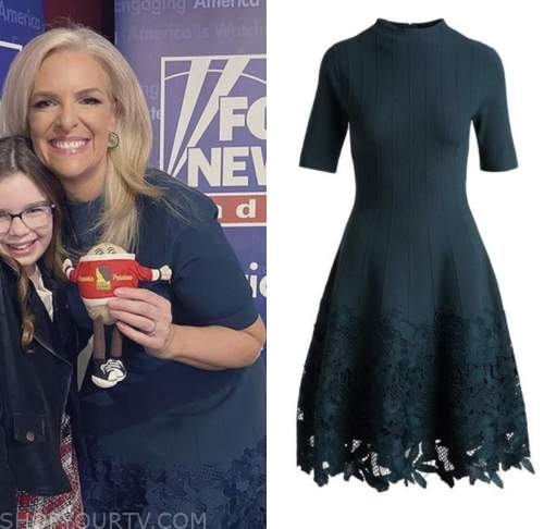 janice dean, fox and friends, green knit lace dress