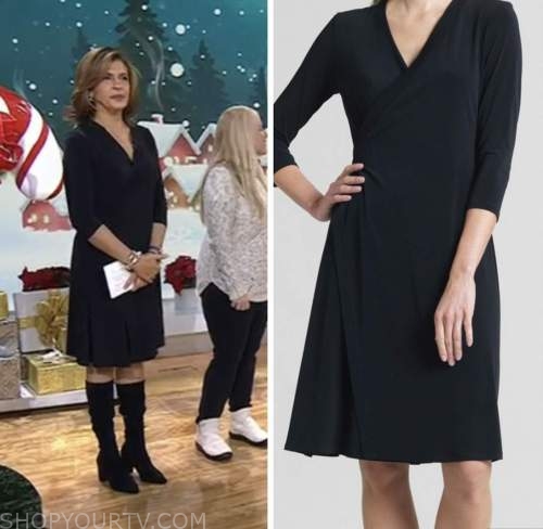 the today show, hoda and jenna, hoda kotb, black wrap dress