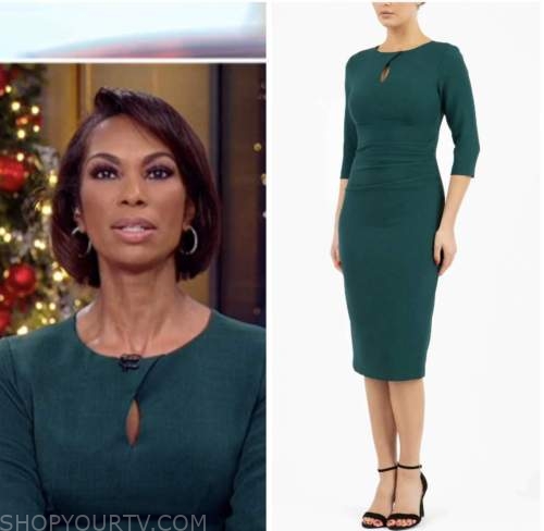 outnumbered, green keyhole dress, harris faulkner