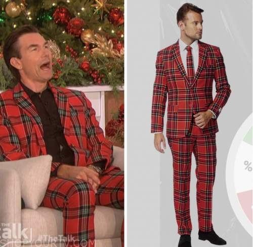 jerry o'connell, red plaid tartan suit, the talk