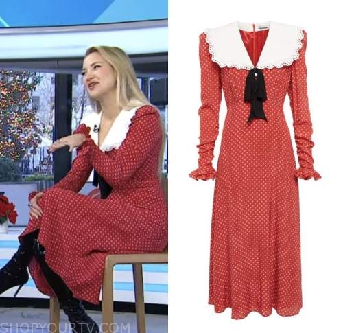 kate hudson, red polka dot midi dress, the today show