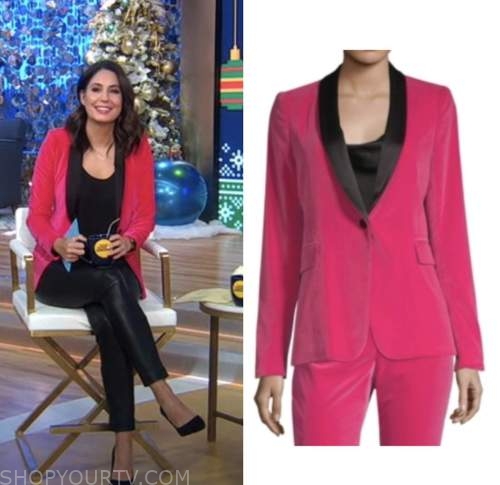 cecilia vega, pink velvet blazer, good morning america