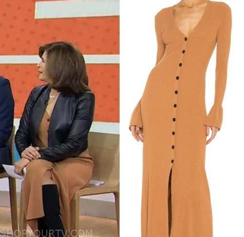 the today show, hoda kotb, camel knit dress