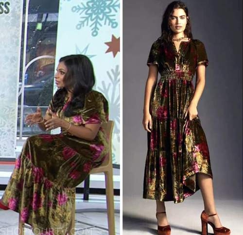 the today show, Niro Feliciano , velvet floral midi dress