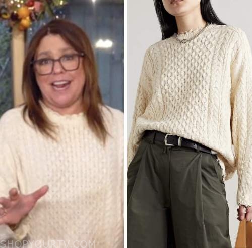 rachael ray, the rachael ray show, ivory cable knit sweater
