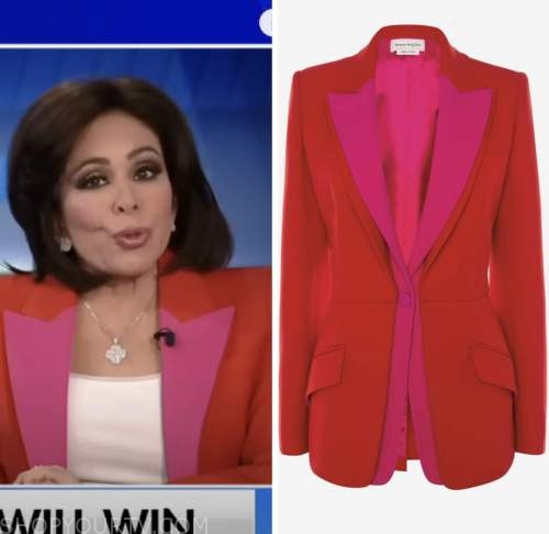 judge jeanine pirro, the five, red and pink blazer