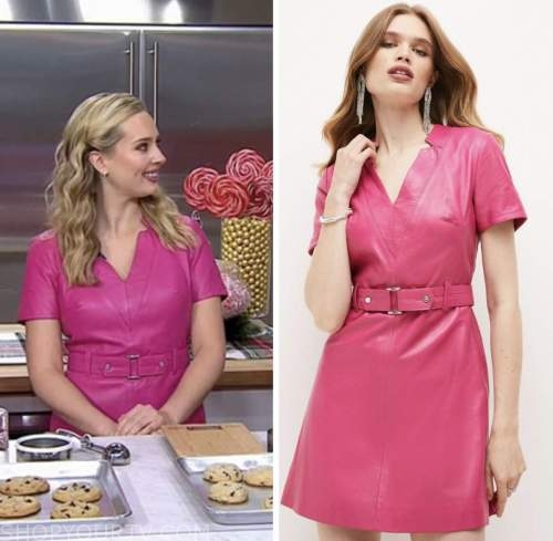 tessa arias, the today show, hoda and jenna, pink leather dress