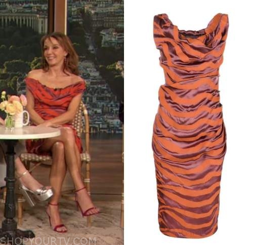 Philip­pine Leroy-Beaulieu, drew barrymore show, red striped dress