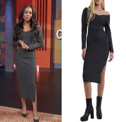 Access Hollywood: December 2022 Zuri Hall's Grey Criss Cross Knit Midi ...