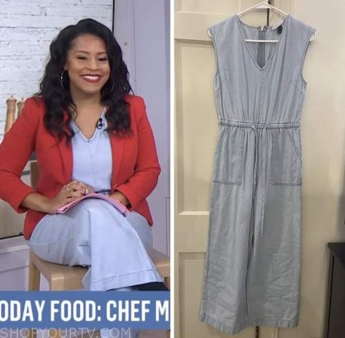 the today show, sheinelle jones, denim jumpsuit